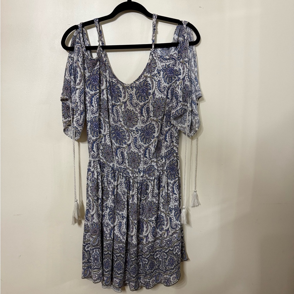 American Eagle Outfitters Blue and White Paisley Mini Dress